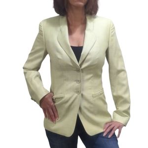ESCADA MARGARITHA LEY Woven Wool and Silk Blend Blazer ~ EUC